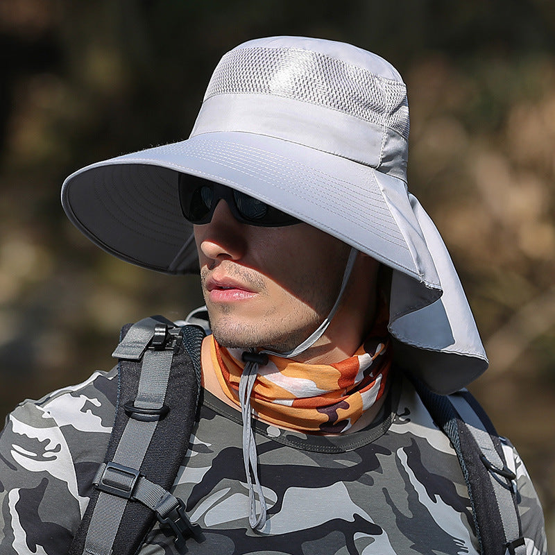 SoraCool Mesh Neck-Flap Trail Hat — neck-flap trail hat worn in profile