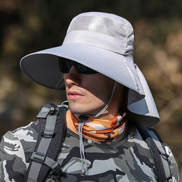 SoraCool Mesh Neck-Flap Trail Hat — neck-flap trail hat worn in profile