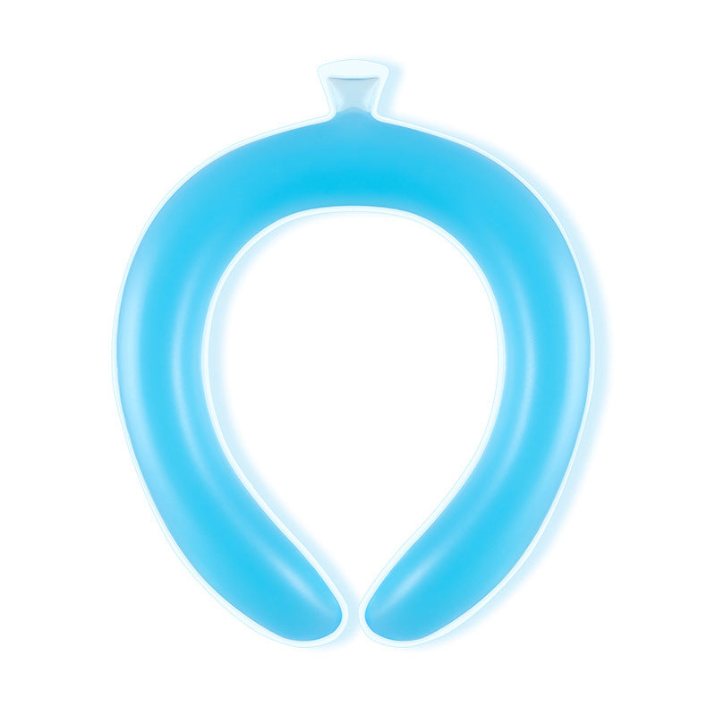 SoraCool Water-Chilled Neck Ring — blue neck ring shown from the front on a white background