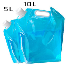 SoraCool Foldable Water Carrier — blue five-liter and ten-liter water carriers on a white background