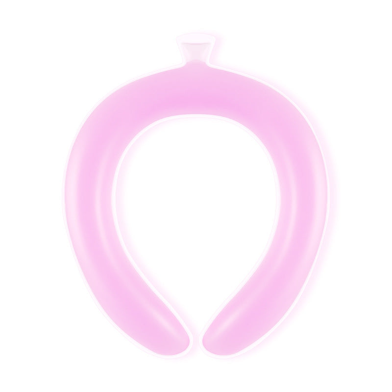 SoraCool Water-Chilled Neck Ring — pink neck ring centered on a white background