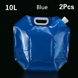 SoraCool Foldable Water Carrier — blue ten-liter two-piece carrier option on a black background