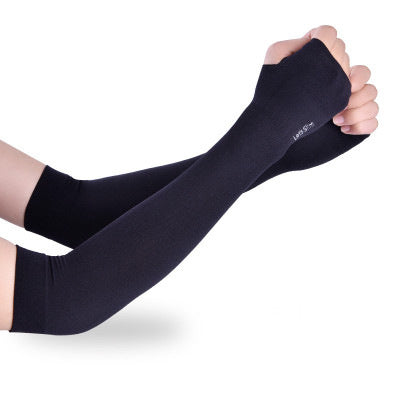 SoraCool Seamless Arm Sleeves — Black, Thumb Hole style