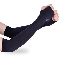 SoraCool Seamless Arm Sleeves — Black, Thumb Hole style