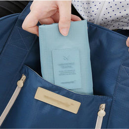 SoraCool Wet/Dry Travel Shoe Bag navy inner pocket detail