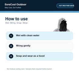 SoraCool Hooded Cooling Towel wet wring snap wear guide