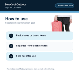 SoraCool Wet/Dry Shoe Bag premium how to use steps